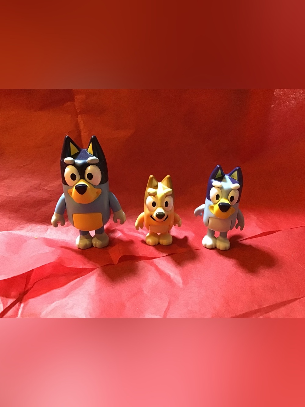 Bluey action figures 3 in lot blue & bingo